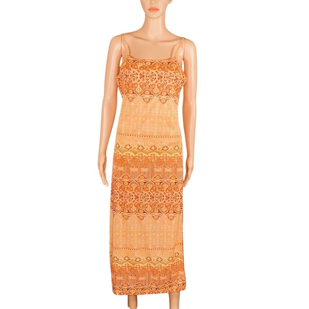 Voice Maxi Dress Resortcore Column Style Vacation Ready Backless SZ Medium